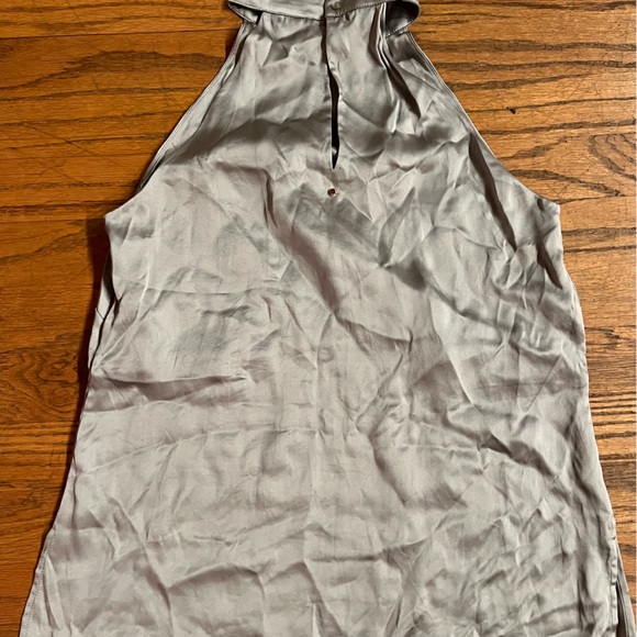 Cuyana Silk Grey Silver Halter Tank - Picture 2 of 4